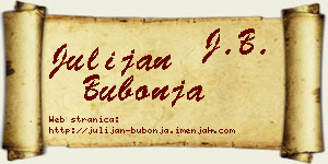 Julijan Bubonja vizit kartica